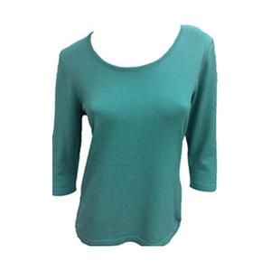 NEW ANGEL 3/4 scoop neck top in aqua